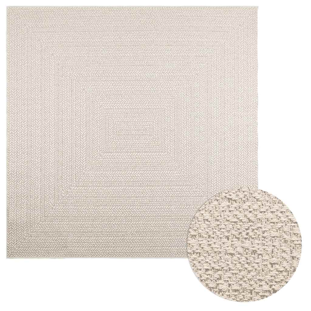Levně vidaXL Koberec ZIZUR krémová 200x200cm jutový vzhled interiér exteriér