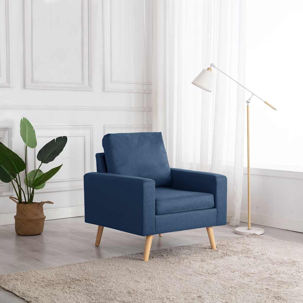 vidaXL Křeslo modré textil