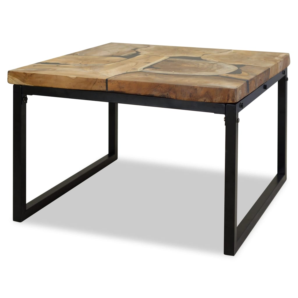 Levně vidaXL Konferenční stolek, teak a pryskyřice, 60x60x40 cm