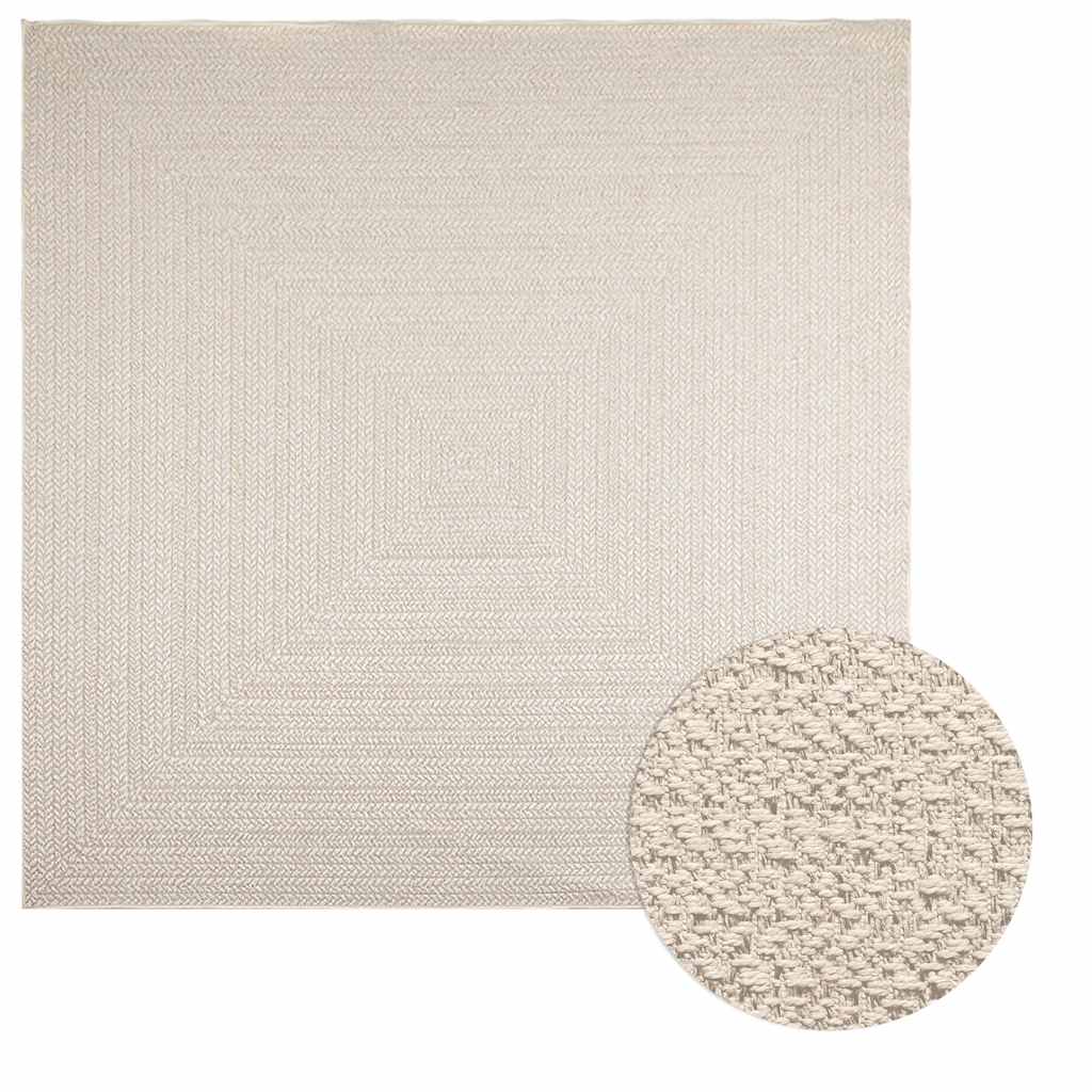 Levně vidaXL Koberec ZIZUR krémová 240x240cm jutový vzhled interiér exteriér