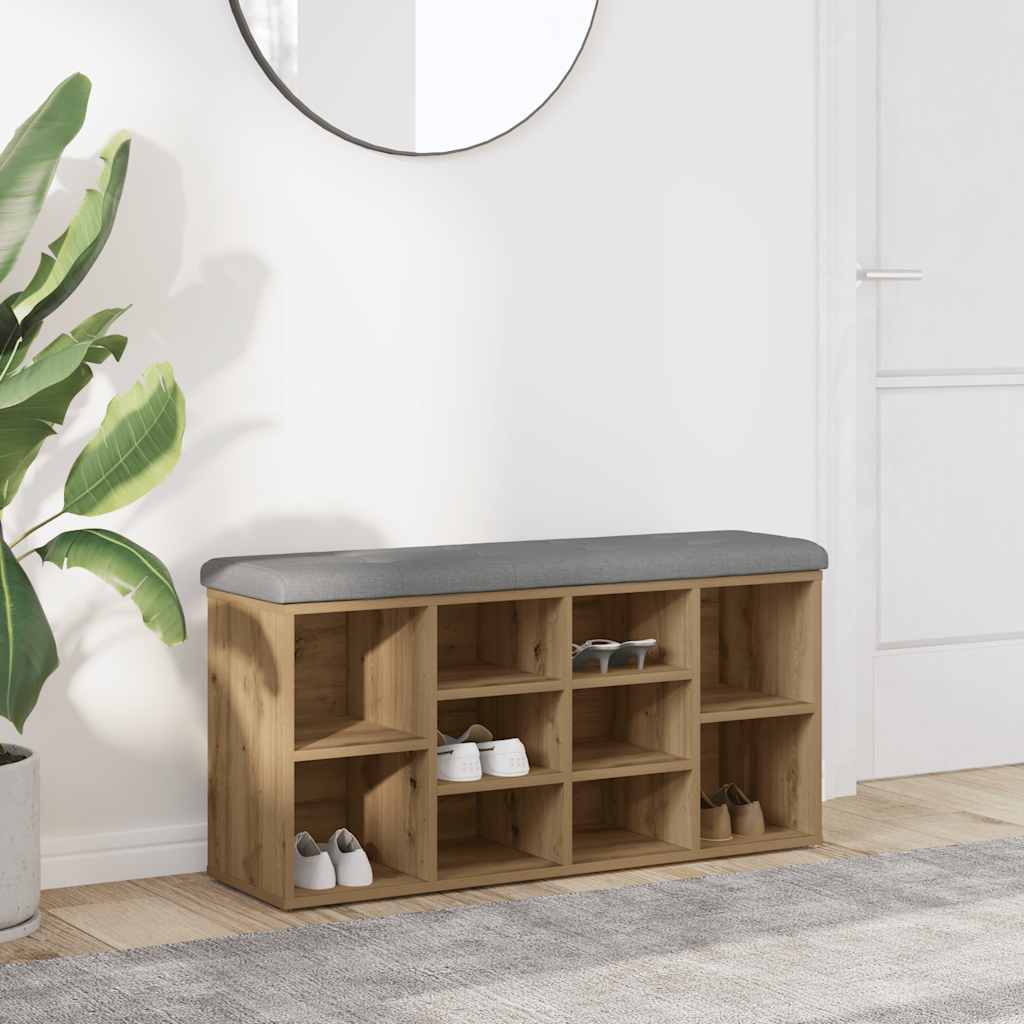Levně vidaXL Lavice s botníkem dub artisan 82x32x45,5 cm Engineered Wood