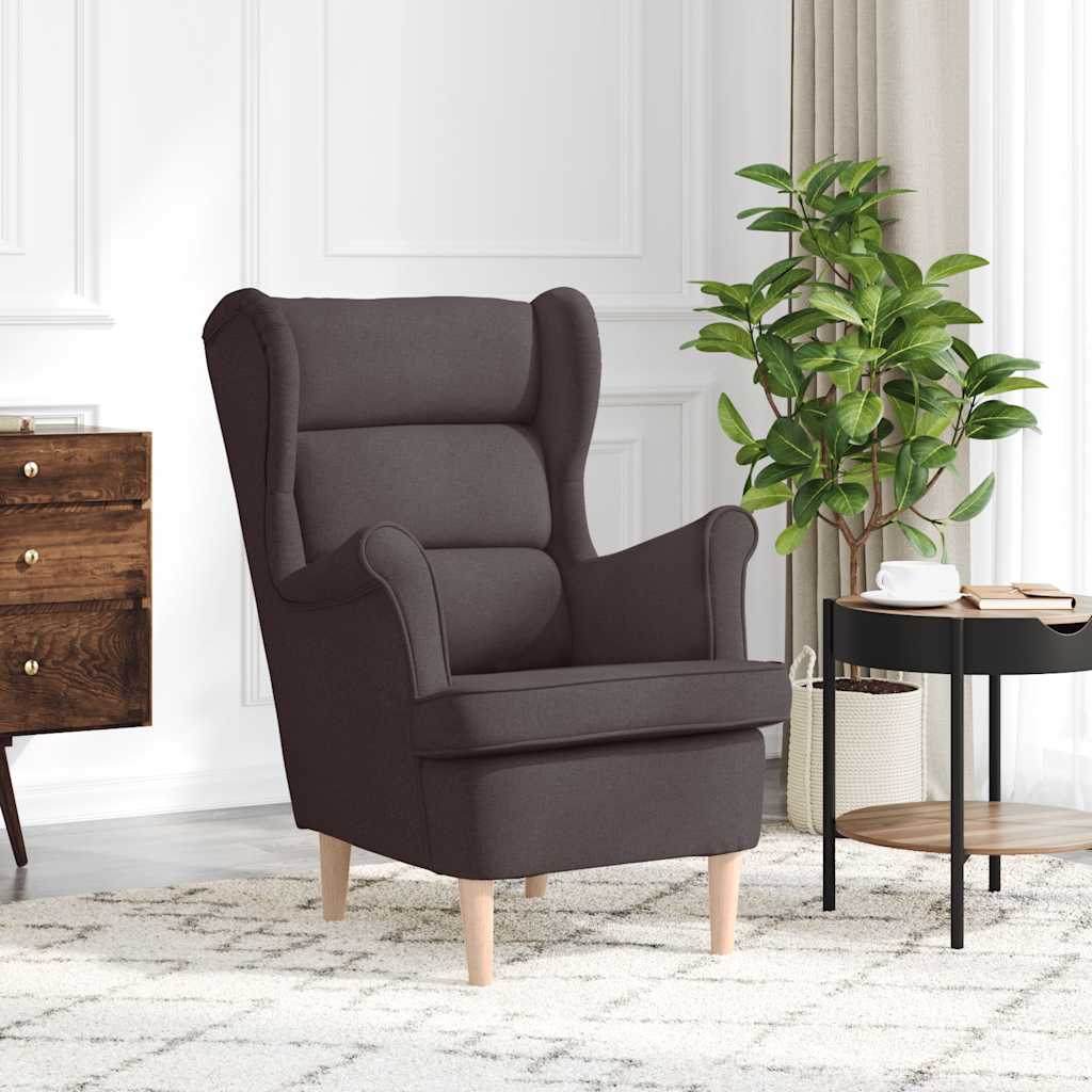 Levně vidaXL Křeslo tmavě hnědé 74 x 84 x 100 cm textil