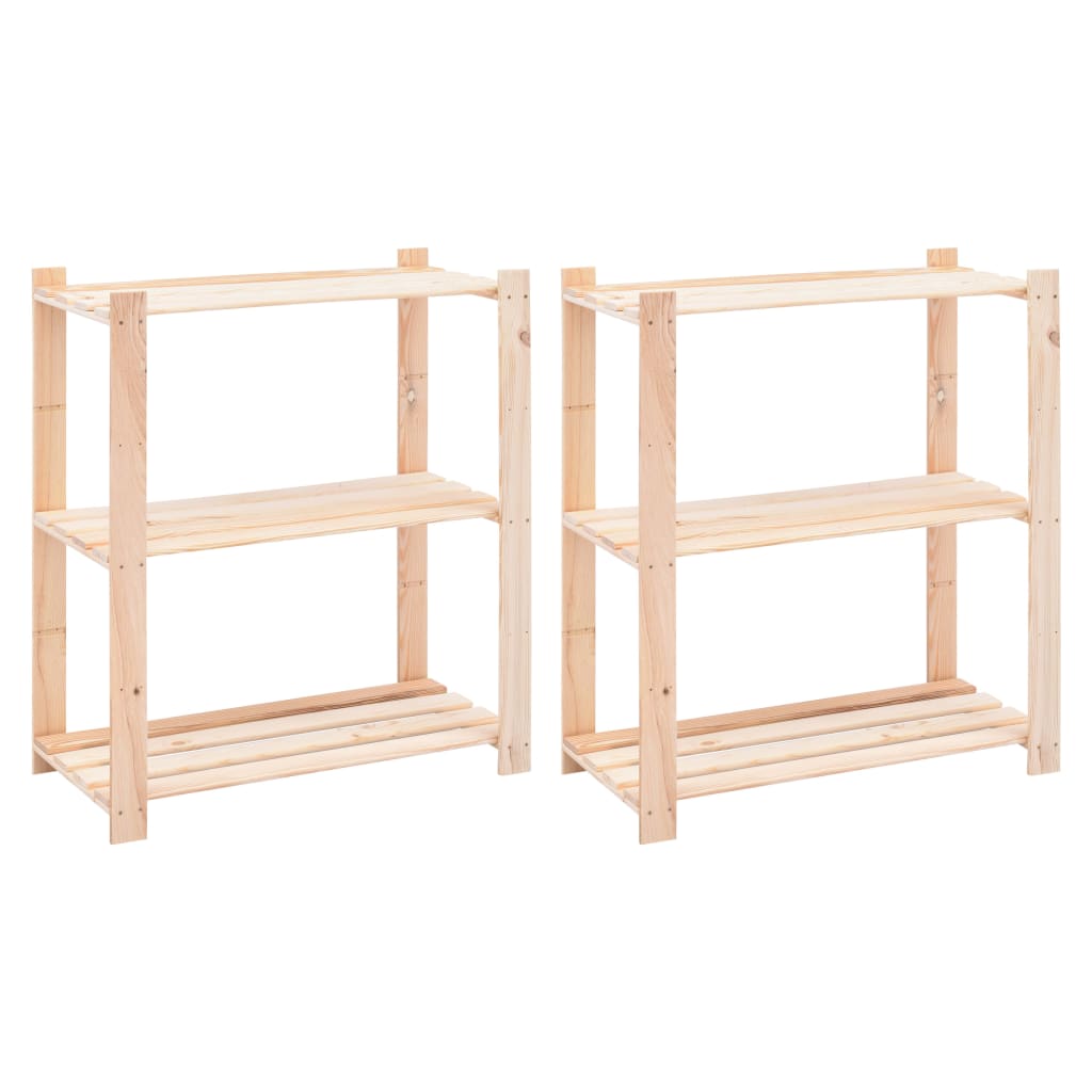 Levně vidaXL Regály 3 police 2 ks 80 x 38 x 90 cm masivní borovice 150 kg