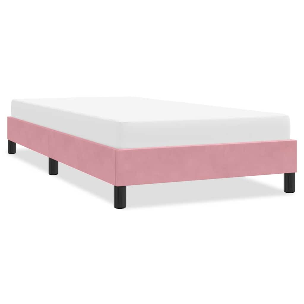 Levně vidaXL Rám postele bez matrace růžový 90x220 cm Samet
