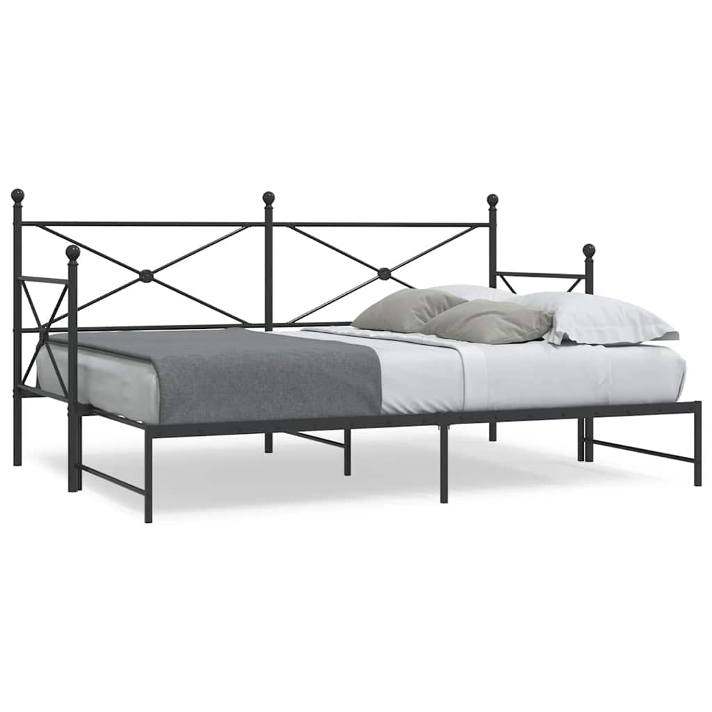 Levně vidaXL Válenda se přistýlkou bez matrace černá 75 x 190 cm ocel