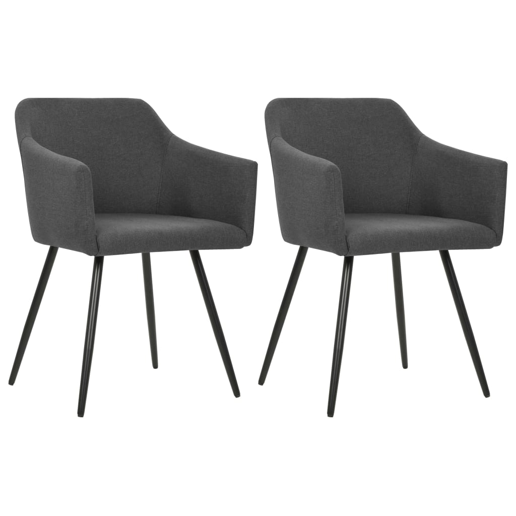 Levně 323094 vidaXL Dining Chairs 2 pcs Dark Grey Fabric
