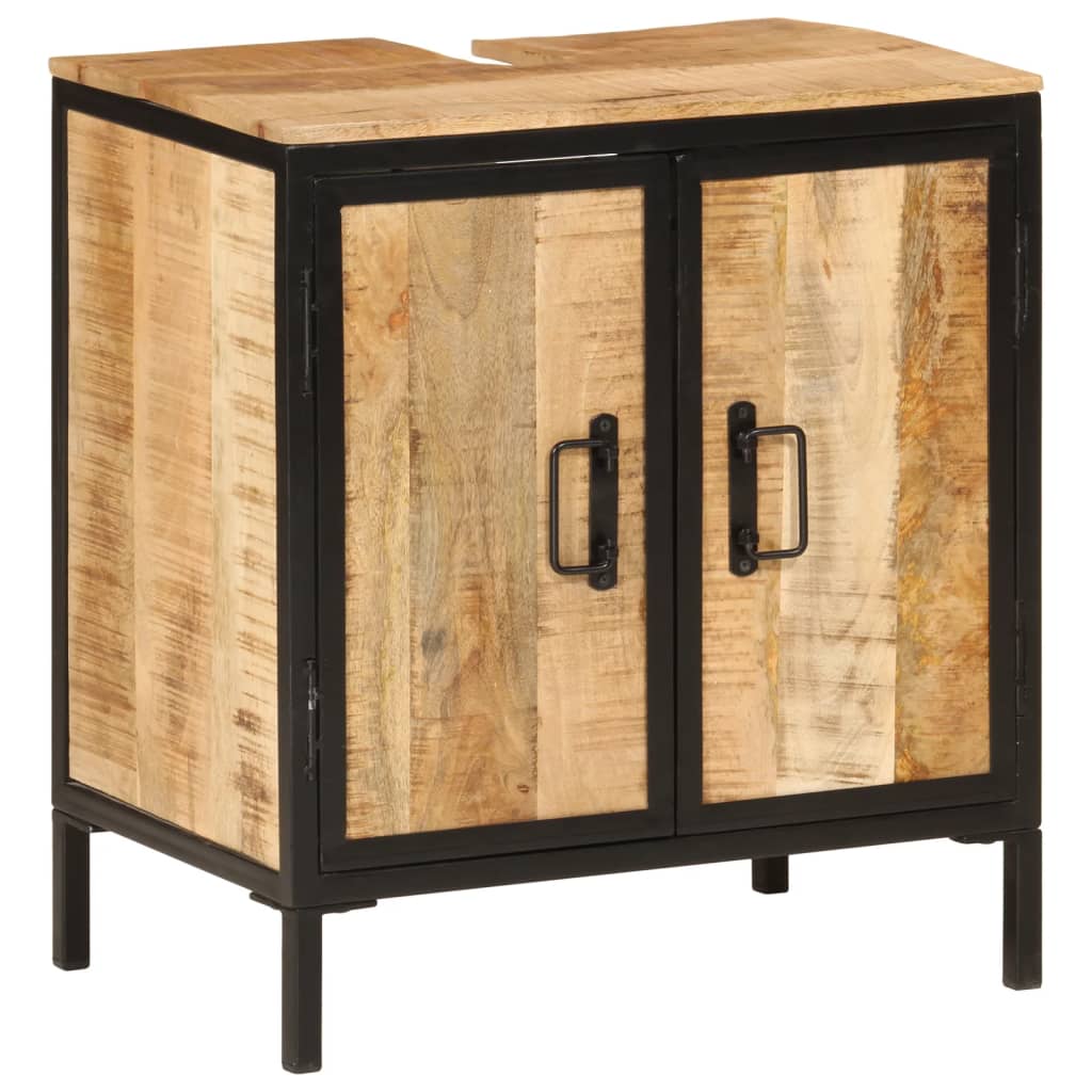 Levně vidaXL Koupelnová skříňka pod umyvadlo 55x35x60 cm mangovník a železo