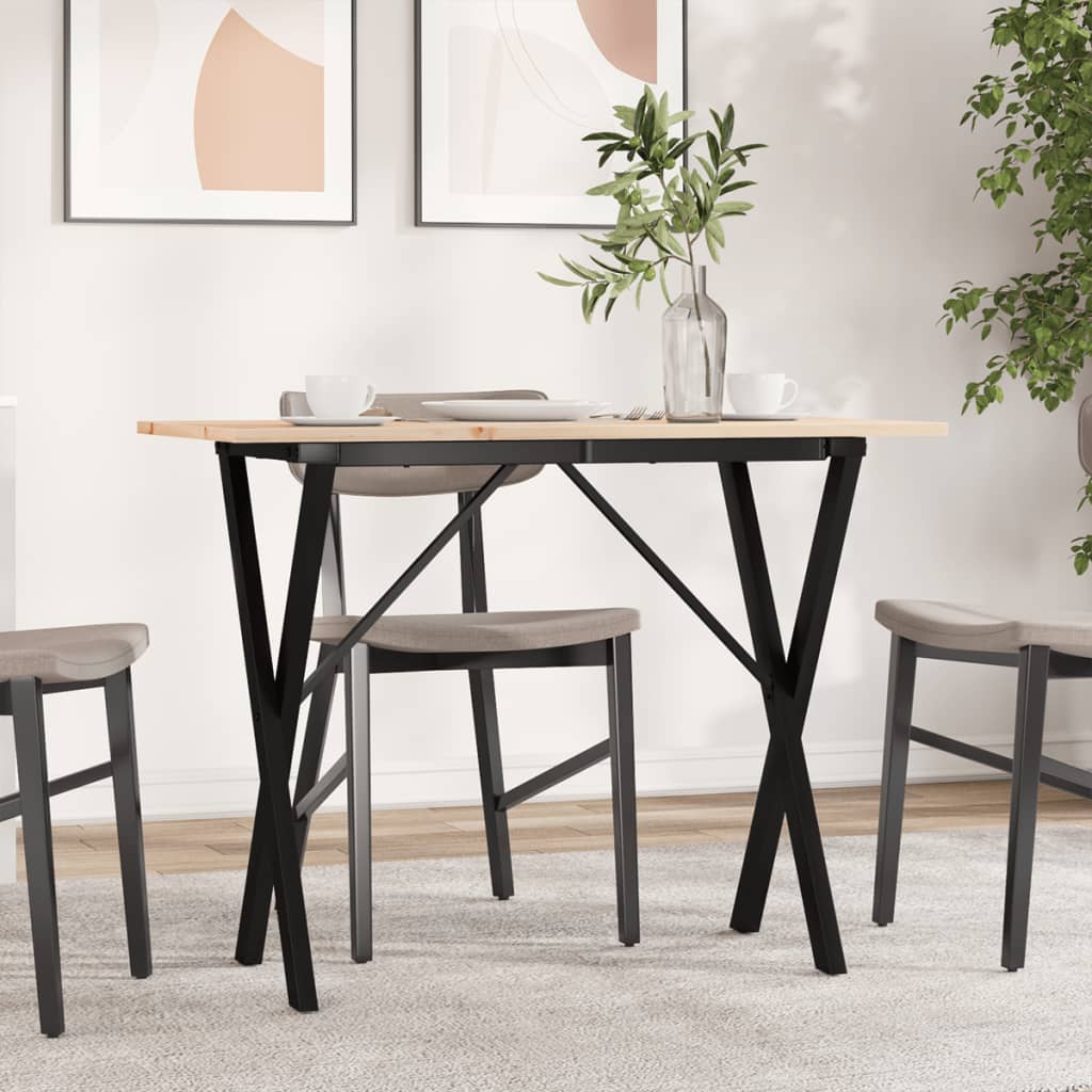 Levně vidaXL Jídelní stůl s X rámem 100 x 50 x 75 cm borové dřevo a ocel