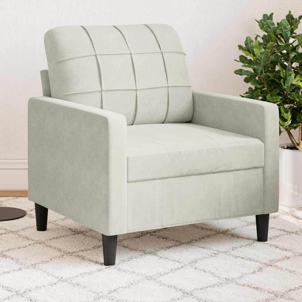 Levně vidaXL Křeslo krémové 60 cm samet