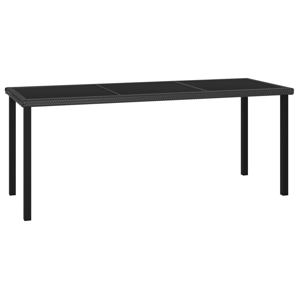 Levně vidaXL Zahradní jídelní stůl černý 180 x 70 x 73 cm polyratan