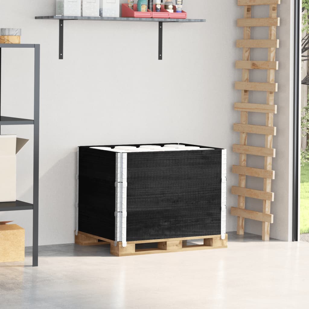 Levně vidaXL Paletové nástavce 3 ks černé 80 x 60 cm masivní borové dřevo