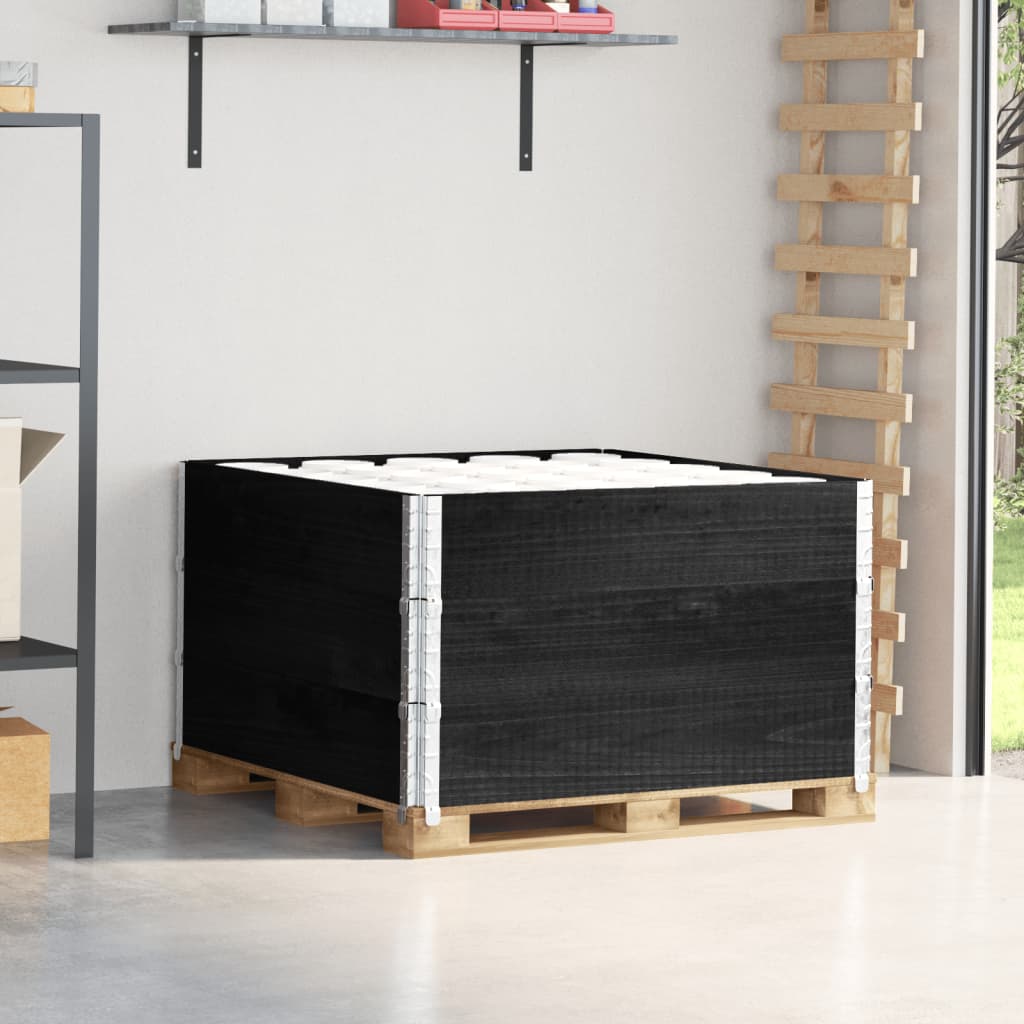 Levně vidaXL Paletové nástavce 3 ks černé 100 x 100 cm masivní borové dřevo