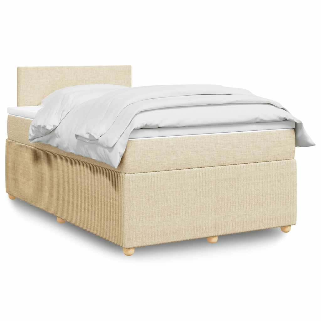 Levně vidaXL Box spring postel s matrací krémová 120x190 cm textil