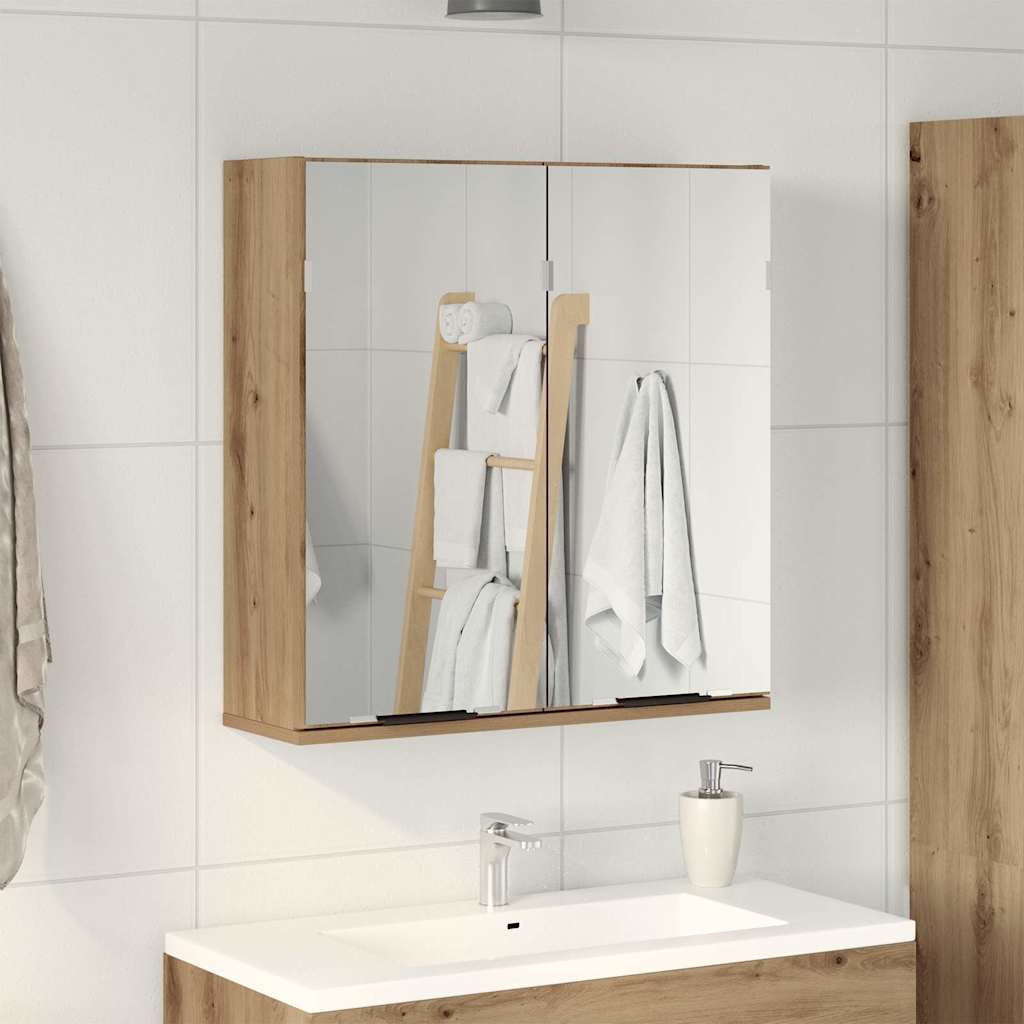Levně vidaXL Koupelnová zrcadlová skříňka dub artisan 64x20x66,5 cm kompozit