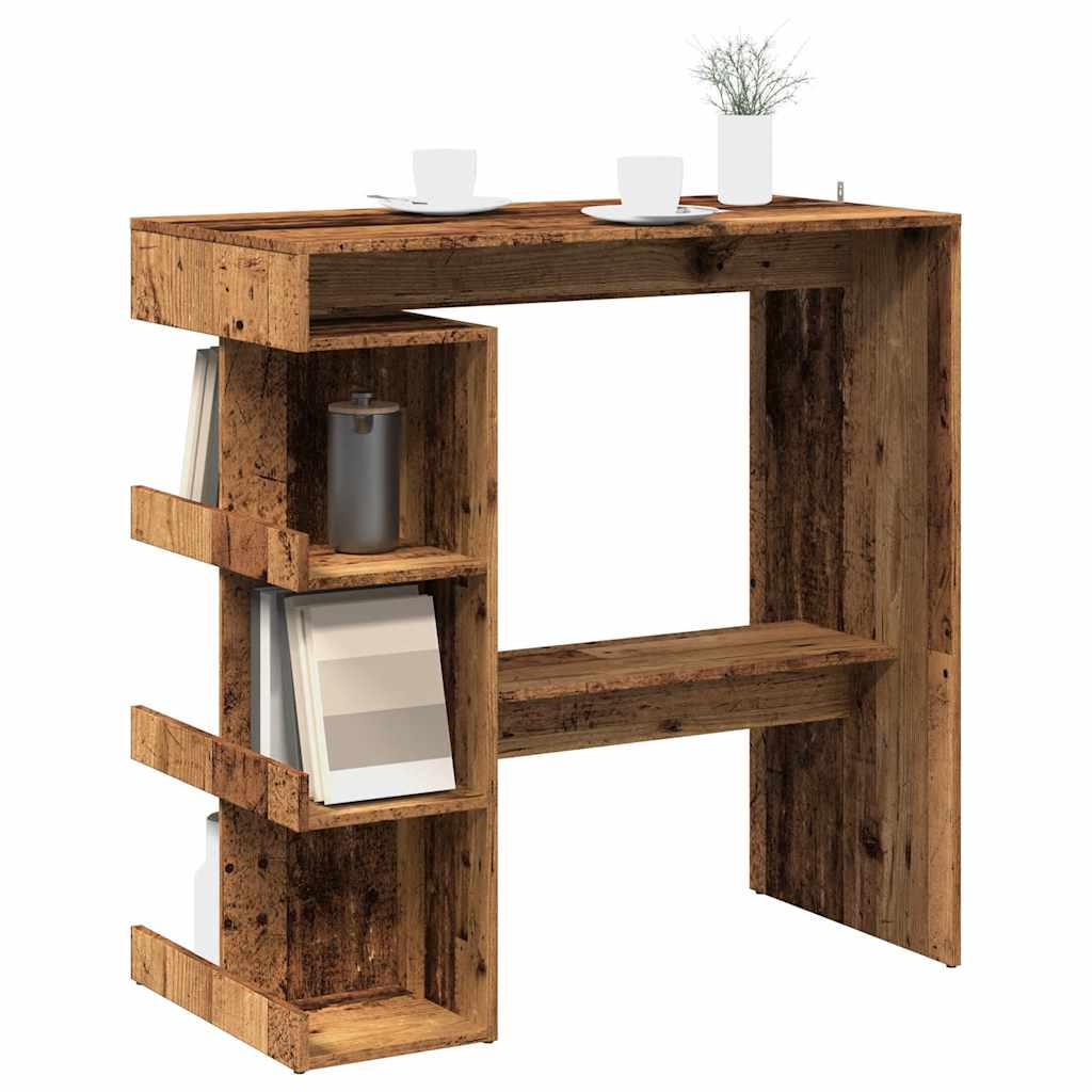 Levně vidaXL Barový stůl s úložným regálem old wood 100 x 48 x 101,5 cm
