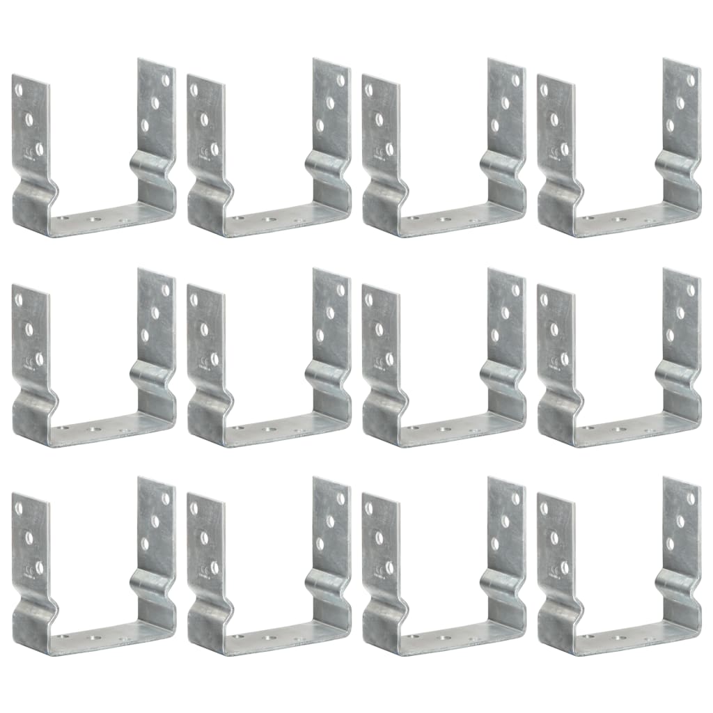 Levně vidaXL Plotové kotvy 12 ks stříbrné 14x6x15 cm pozinkovaná ocel