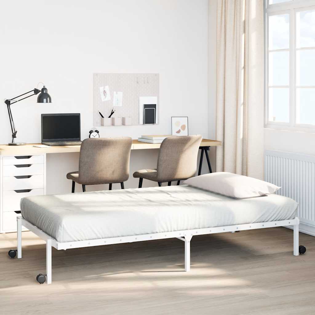 Levně vidaXL Rám postele bez matrace skládací bílý 75x190 cm ocelový