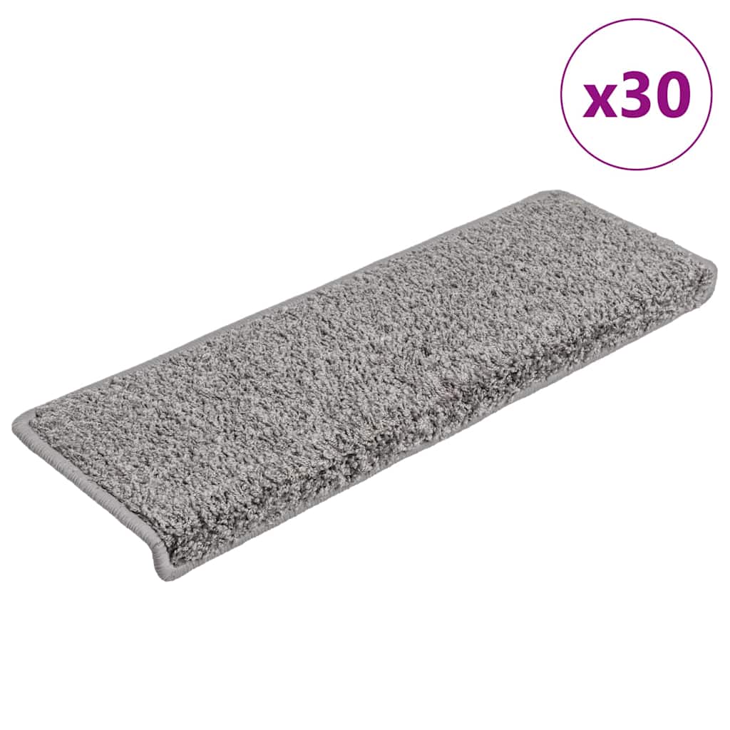 Levně vidaXL Schodové rohože 30 ks 65 x 21 x 4 cm šedé s obdélníkovým okrajem