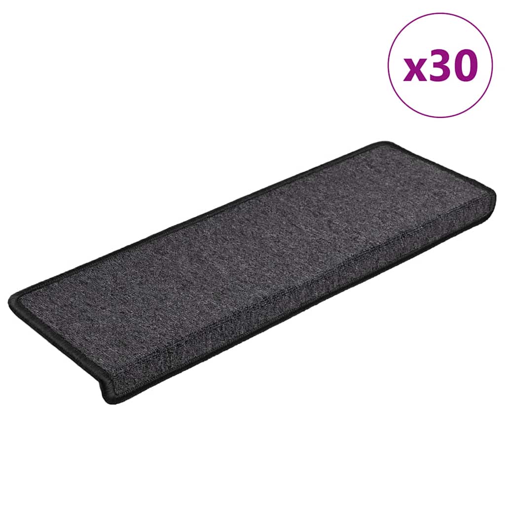 Levně vidaXL Schodové rohože 30 ks 65 x 21 x 4 cm antracitové s obdélníkovým okrajem