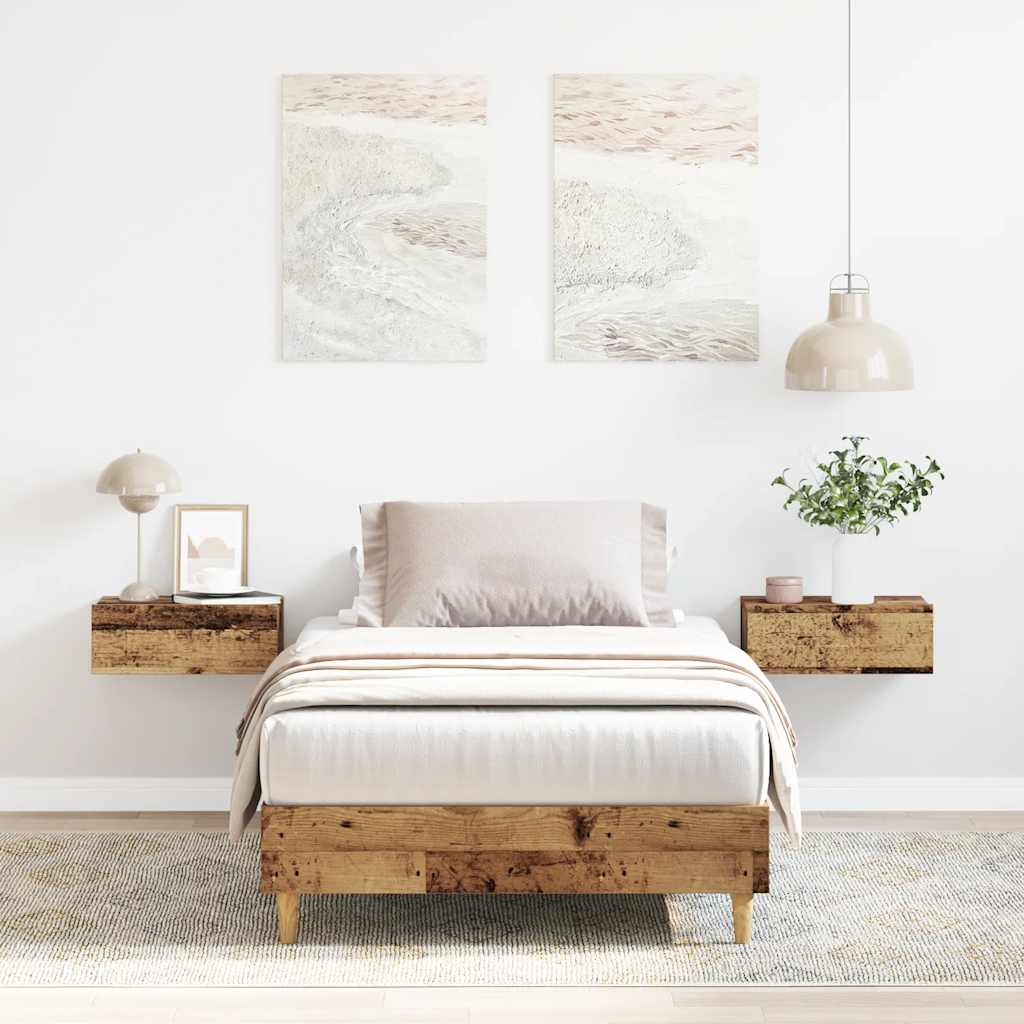 Levně vidaXL Rám postele bez matrace Staré dřevo 90x190cm Dřevěné konstrukce