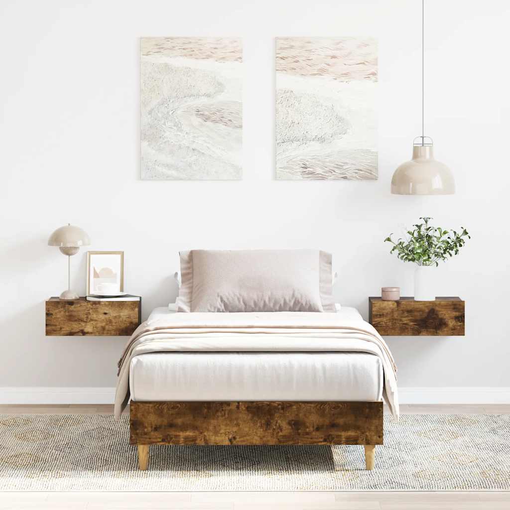 Levně vidaXL Rám postele bez matrace Kouřový dub 90x190cm Dřevěné konstrukce