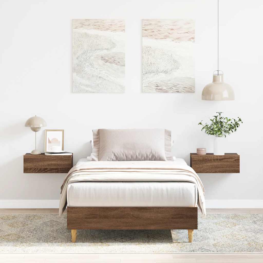 Levně vidaXL Rám postele bez matrace Dub hnědý 90x190 cm Dřevěné konstrukce