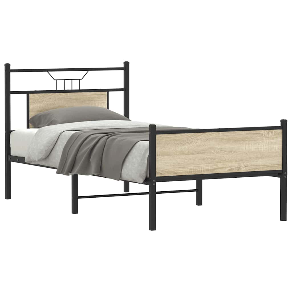 Levně vidaXL Rám postele bez matrace dub sonoma 75 x 190 cm kompozitní dřevo