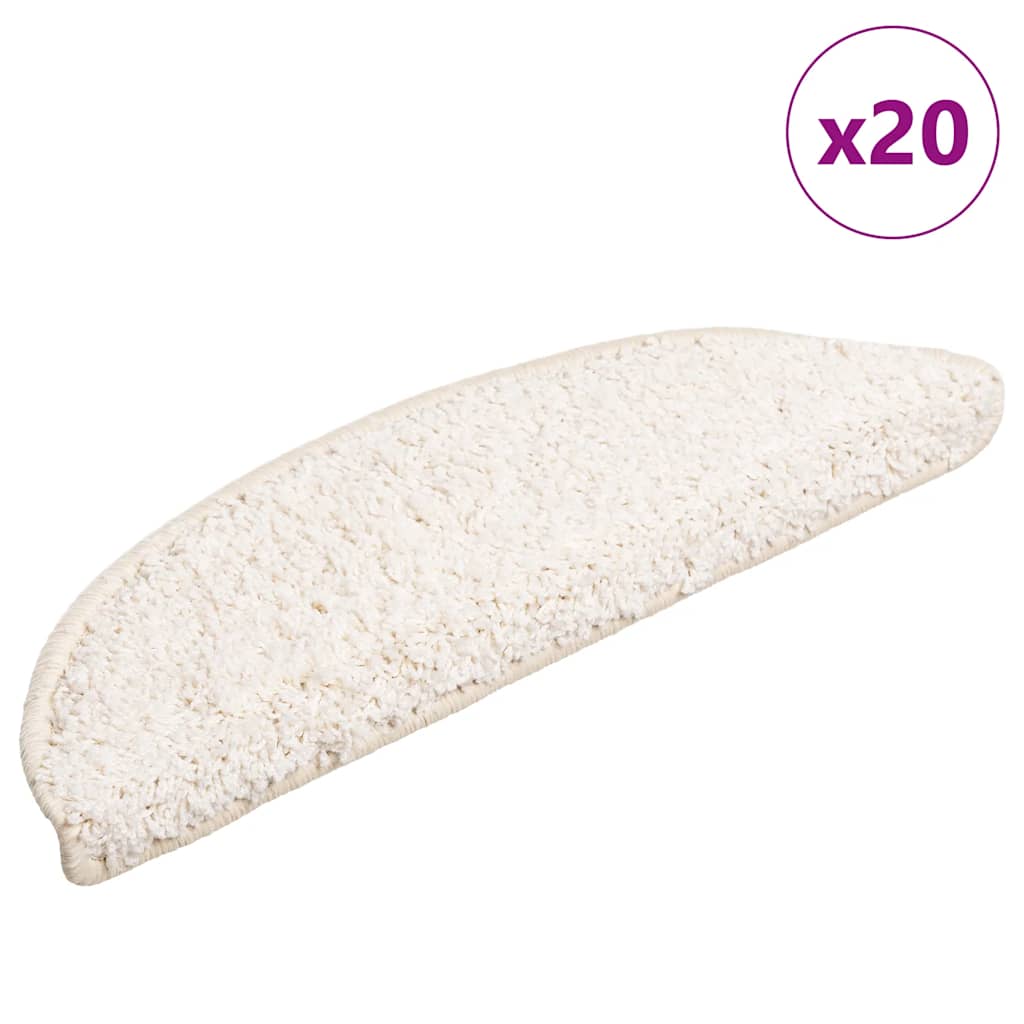 Levně vidaXL Schodové rohože 20 ks 56 x 17 x 3 cm bílé půlkulaté