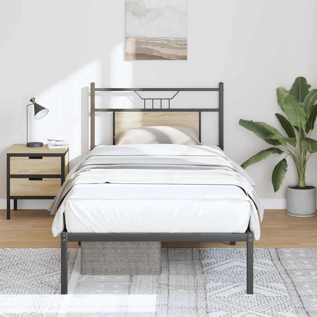 Levně vidaXL Rám postele bez matrace dub sonoma 90 x 200 cm kompozitní dřevo