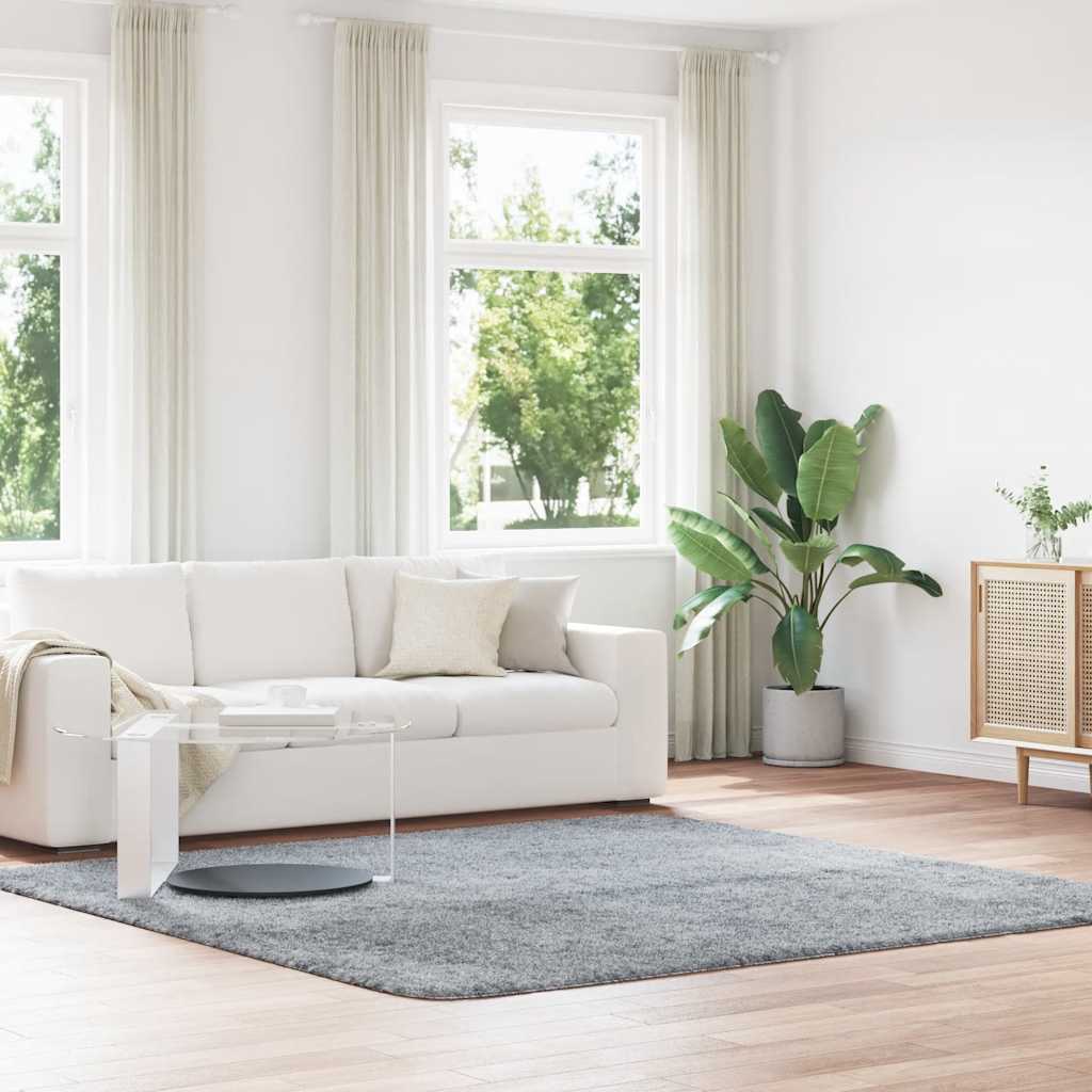 Levně vidaXL Koberec Shaggy s vysokým vlasem NAVARRA světle šedý 240x240 cm