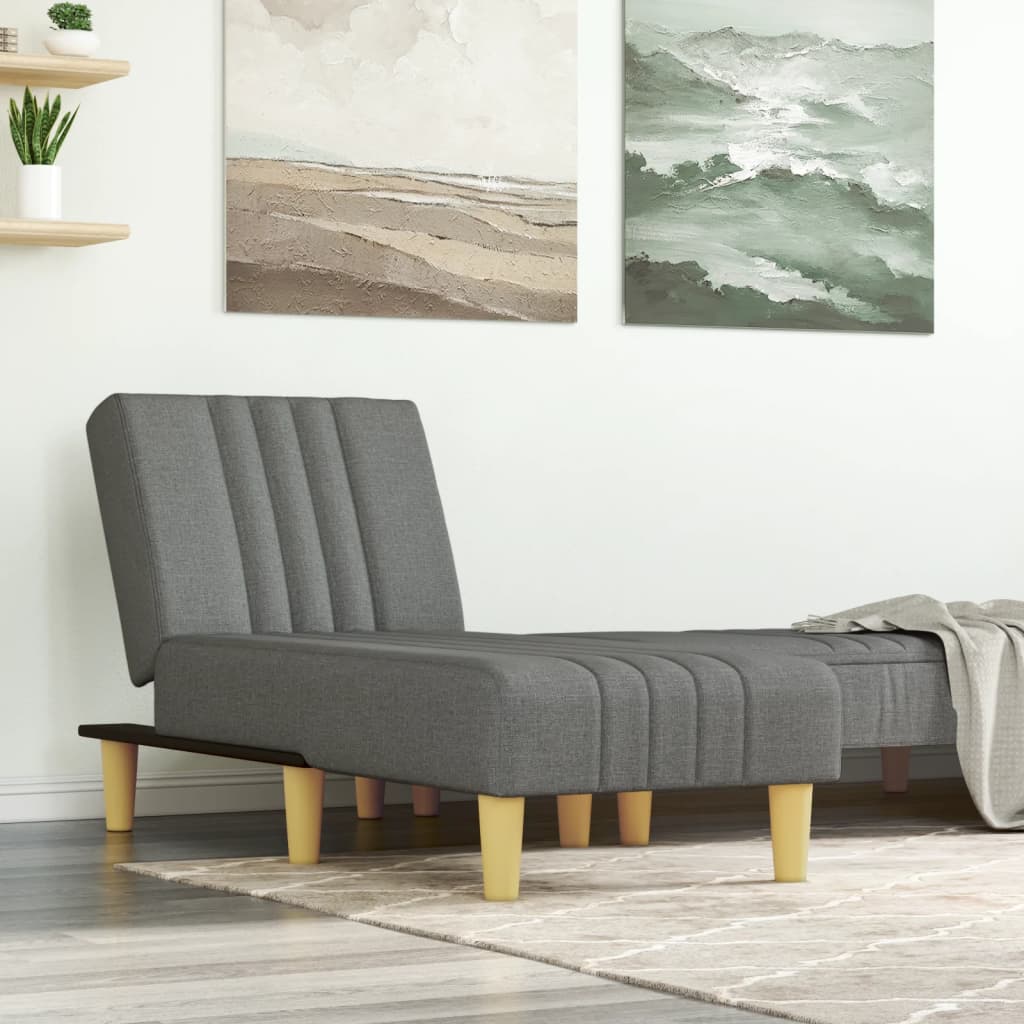 Levně vidaXL Lenoška tmavě šedá textil