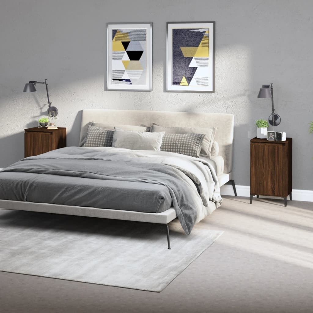 Levně vidaXL Noční stolky 2 ks hnědý dub 40 x 35 x 70 cm kompozitní dřevo