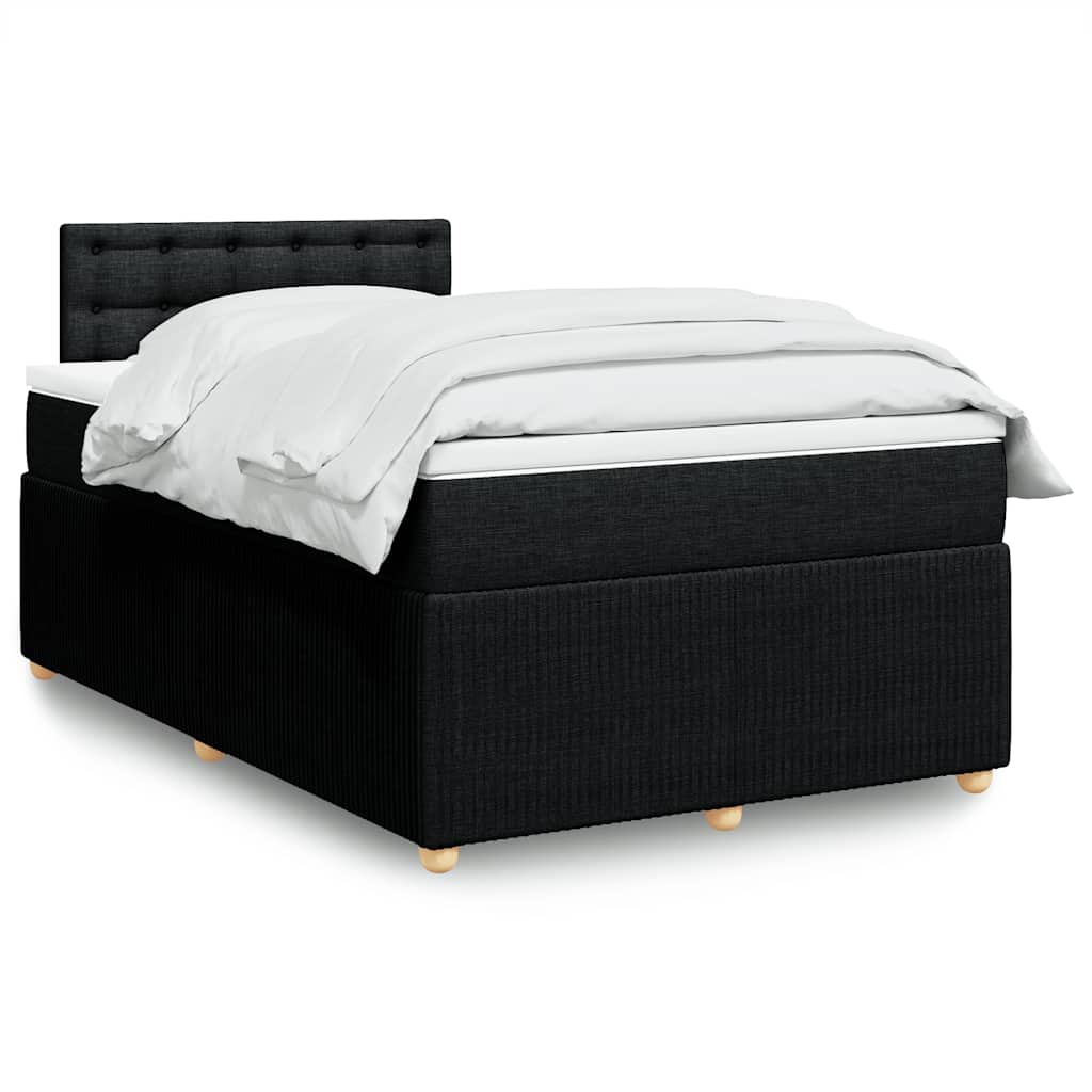 Levně vidaXL Box spring postel s matrací černá 120x200 cm textil