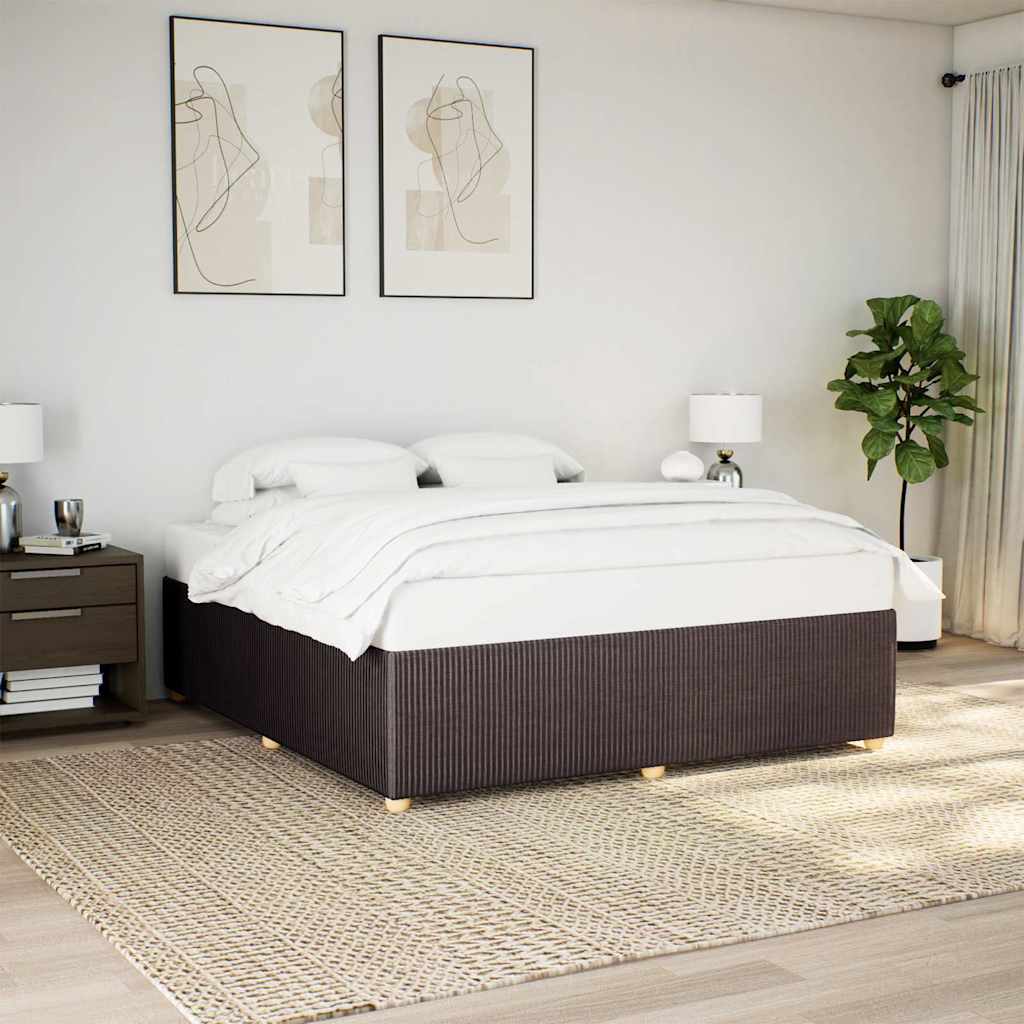 Levně vidaXL Rám postele bez matrace tmavě hnědý 180 x 200 cm textil