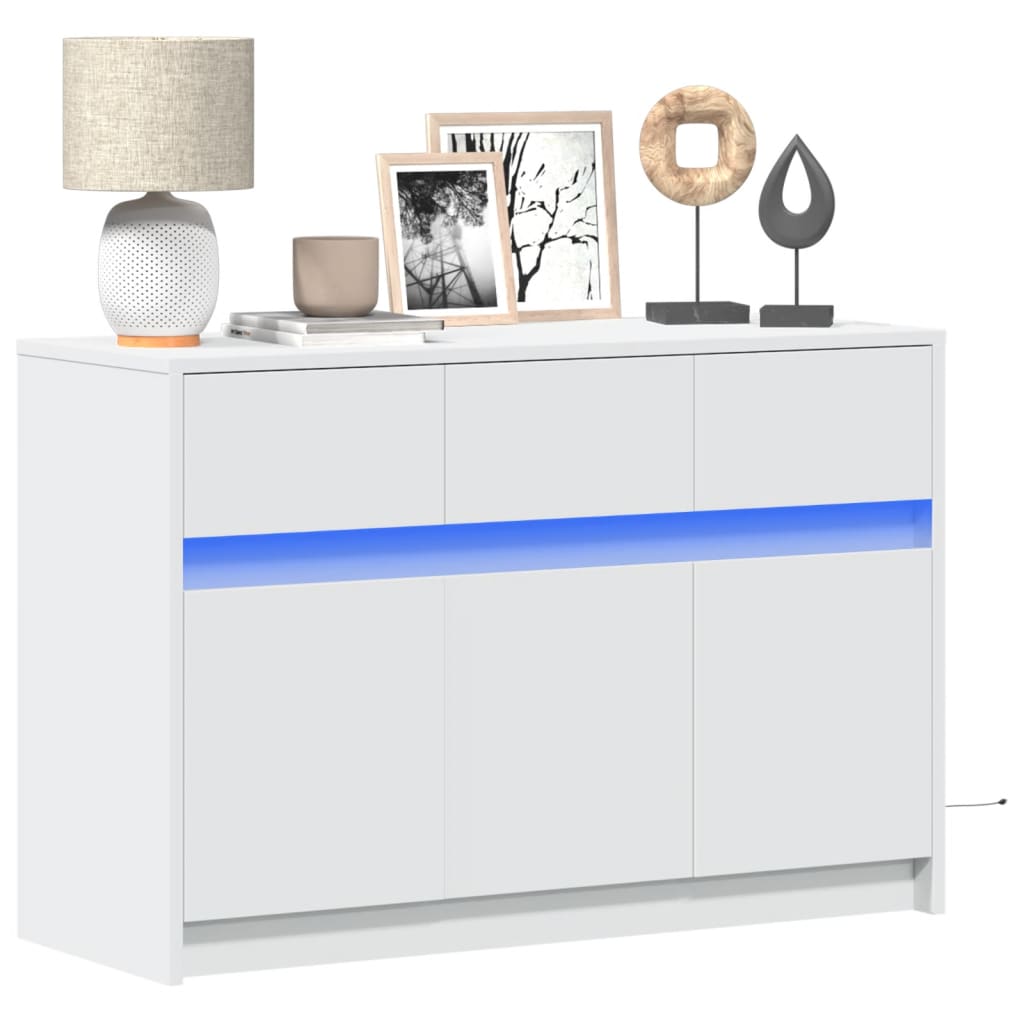 Levně vidaXL TV skříňka s LED bílá 91 x 34 x 61 cm kompozitní dřevo