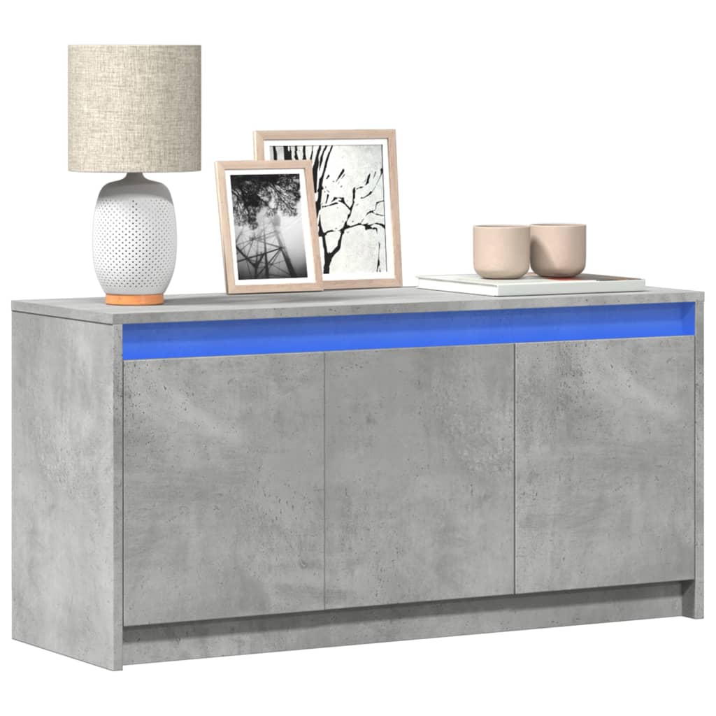 Levně vidaXL TV skříňka s LED betonově šedá 100x34x50 cm kompozitní dřevo