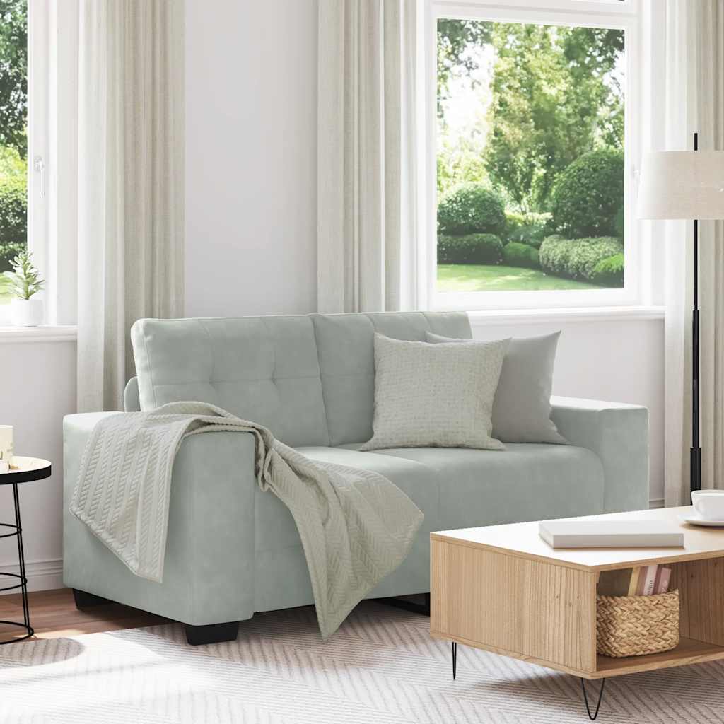 Levně vidaXL Loveseat Sofa světle šedá 160x77x82 cm samet