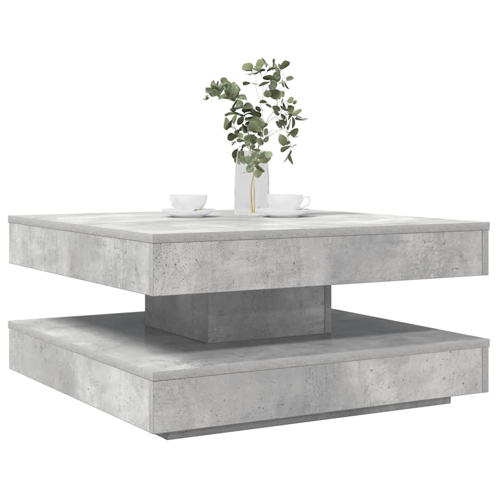Levně vidaXL Konferenční stolek otočný o 360º betonově šedý 70x70x34,5 cm