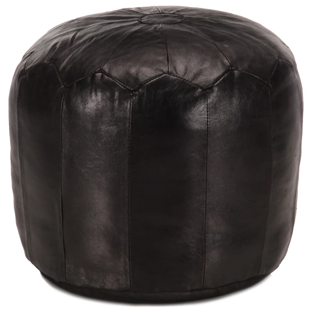Levně vidaXL Sedací puf černý 40 x 35 cm pravá kozí kůže