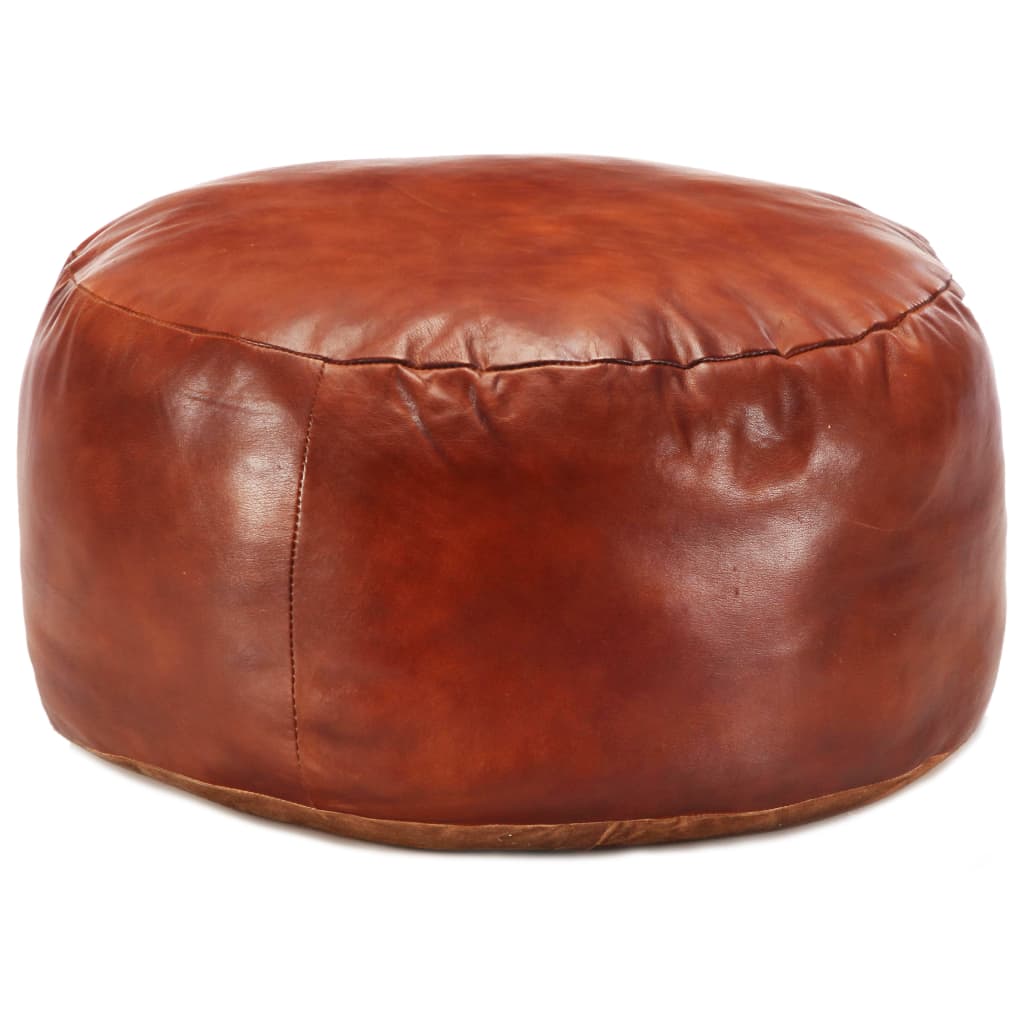 Levně vidaXL Sedací puf bronzový 60 x 30 cm pravá kozí kůže