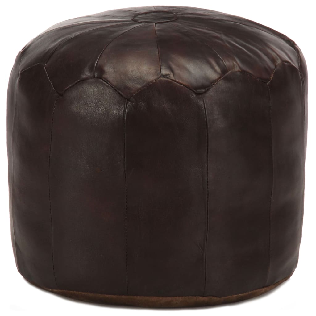 Levně vidaXL Sedací puf tmavě hnědý 40 x 35 cm pravá kozí kůže