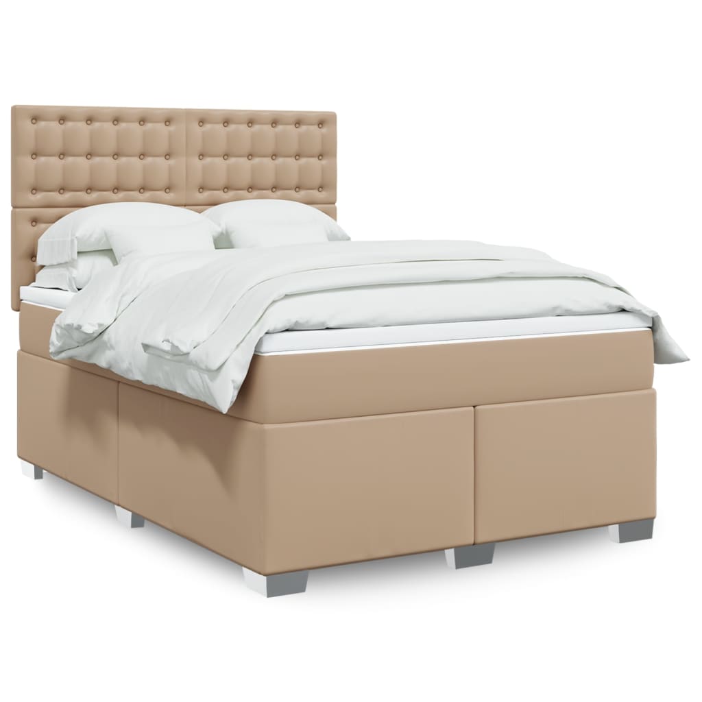 Levně vidaXL Box spring postel s matrací cappuccino 140x200 cm umělá kůže
