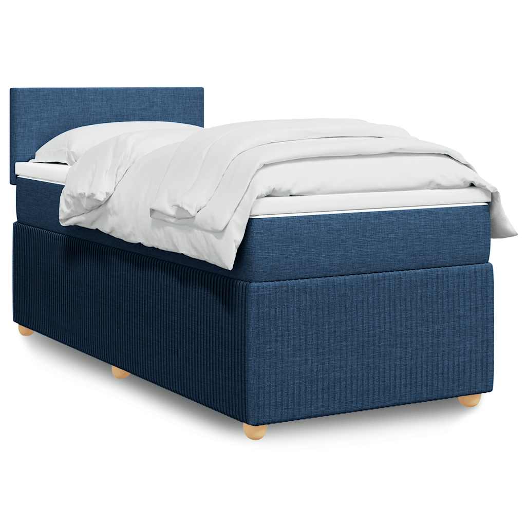 Levně vidaXL Box spring postel s matrací modrá 90x190 cm textil