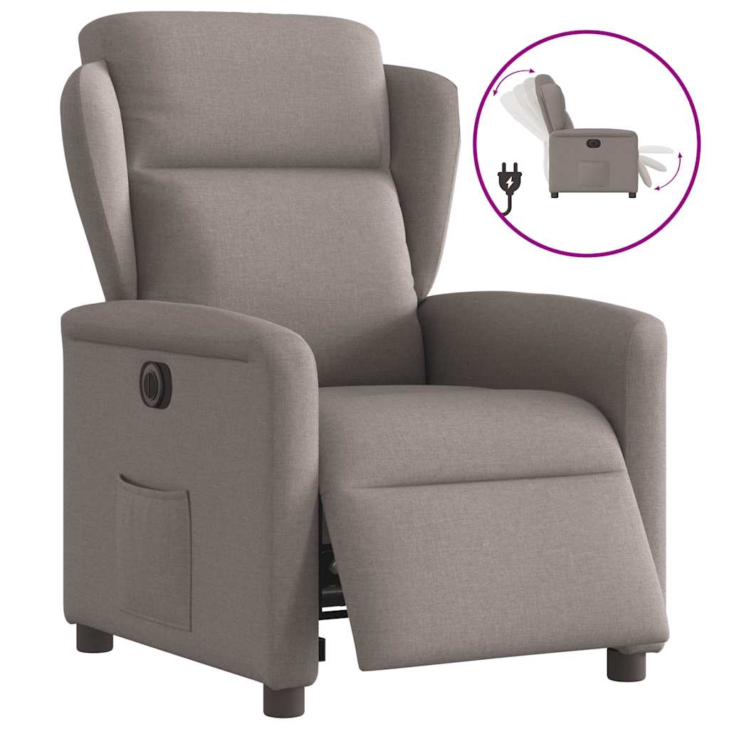 Levně vidaXL Elektrické polohovací křeslo taupe textil