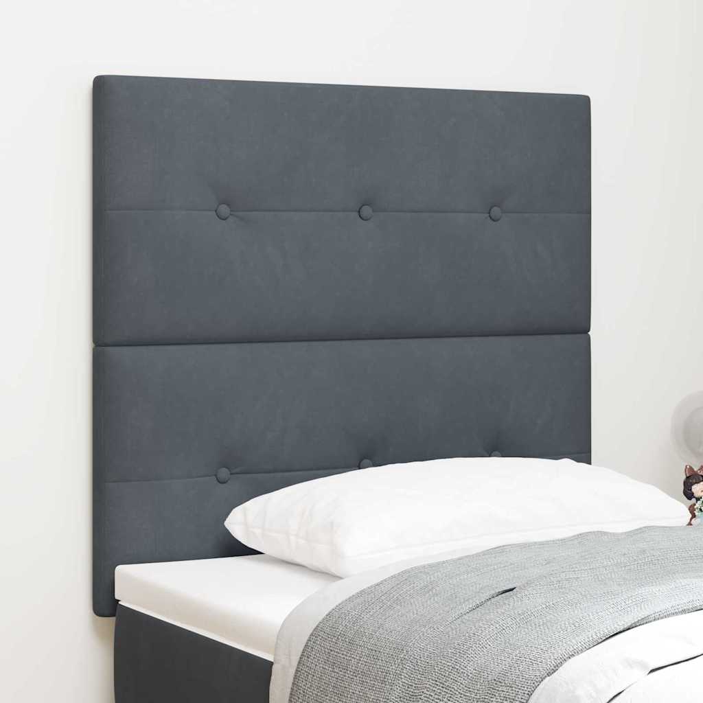Levně vidaXL Čelo postele Tmavě šedá 100 cm samet