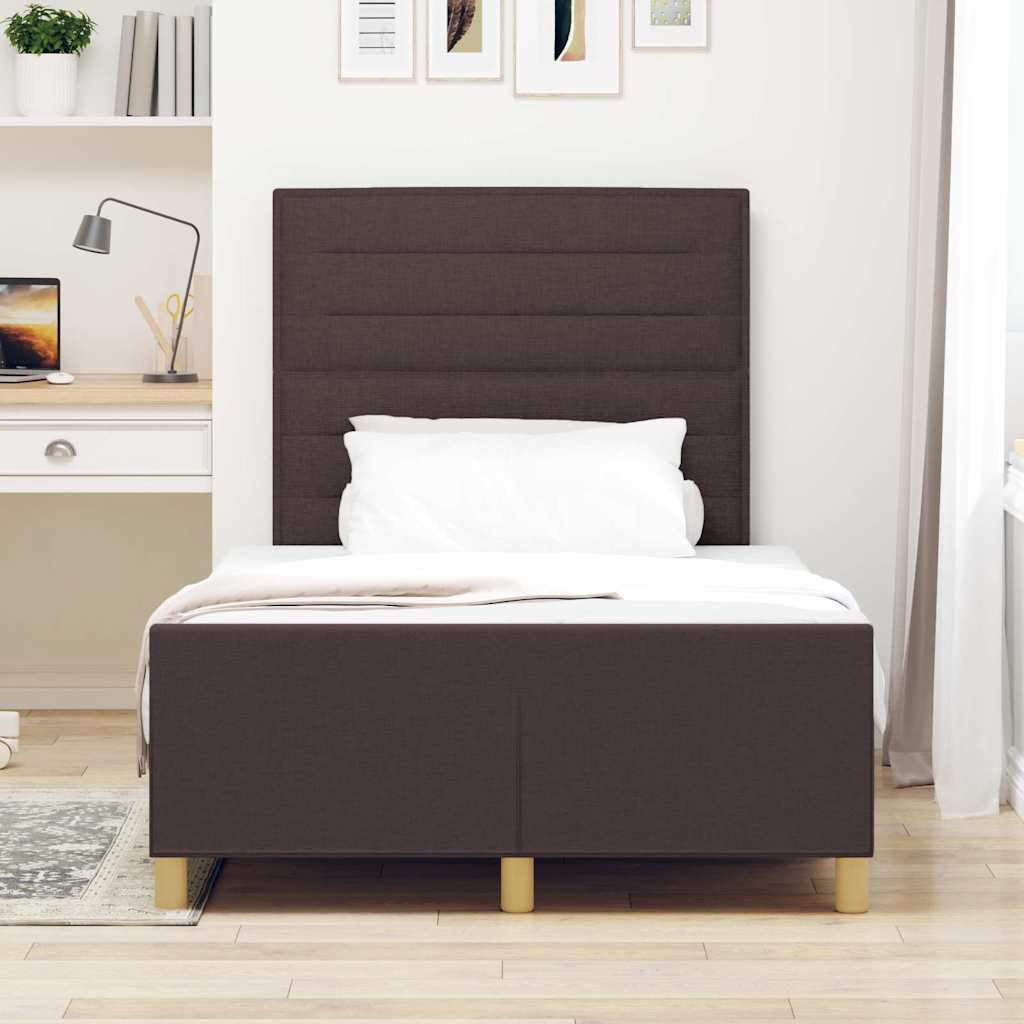 Levně vidaXL Rám postele s čelo Tmavě hnědá 120 x 190 cm textil