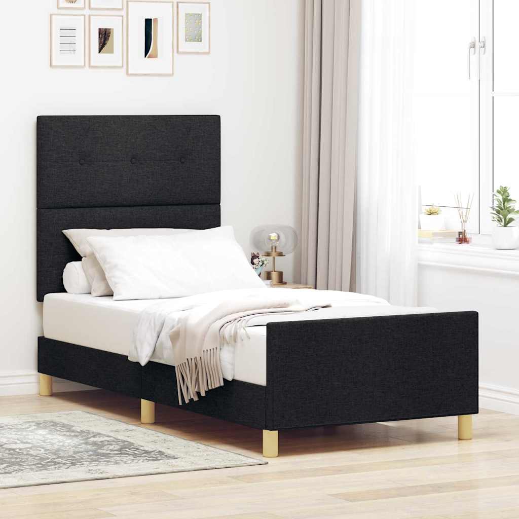 Levně vidaXL Rám postele s čelo Černá 80 x 200 cm textil