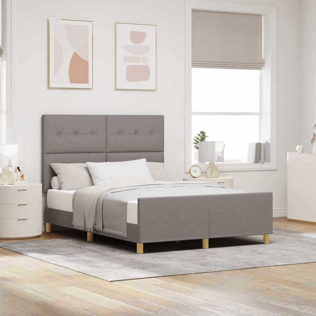 Levně vidaXL Rám postele s čelo Taupe 140 x 200 cm textil