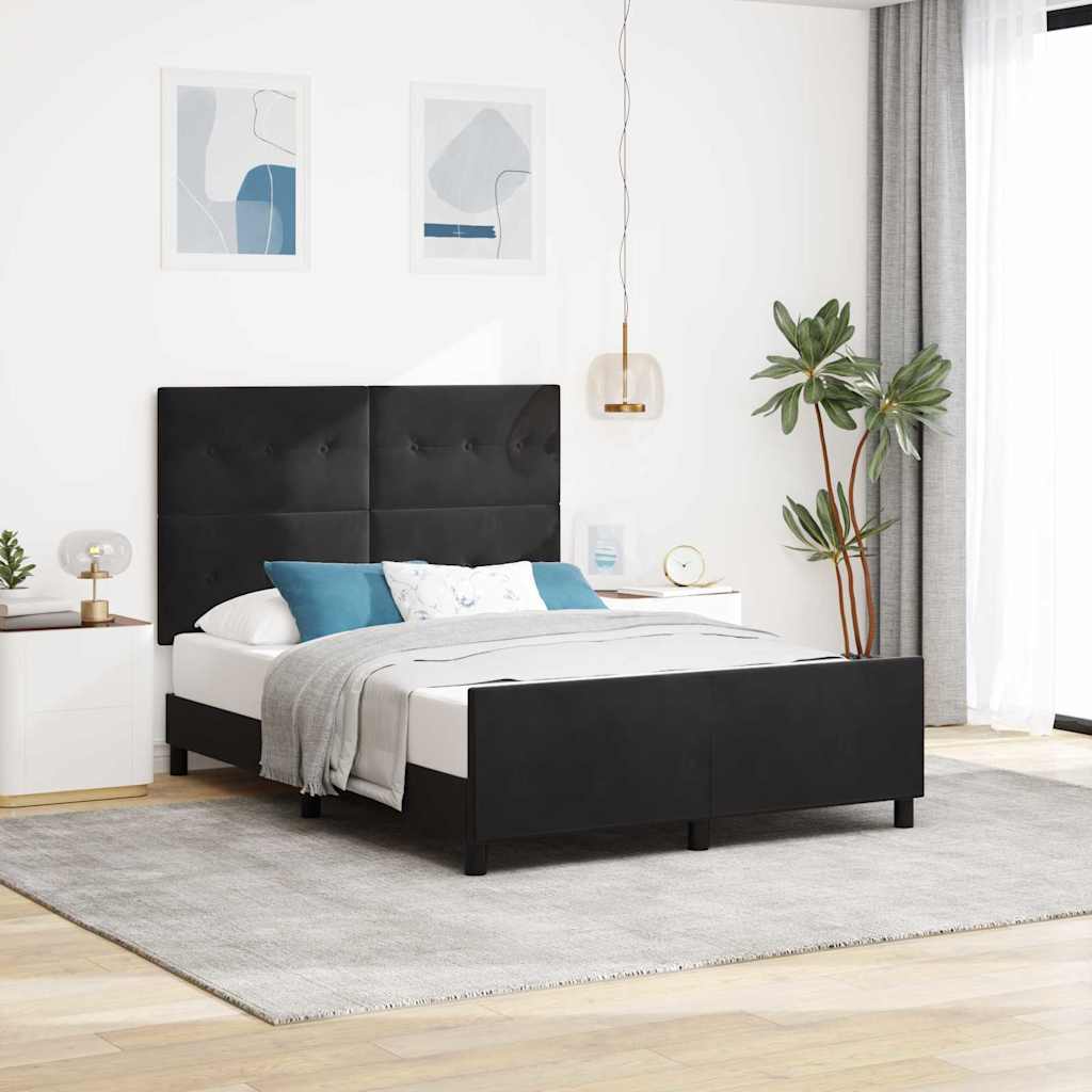 vidaXL Postel s boxspringem s čelo Černá 160 x 200 cm samet