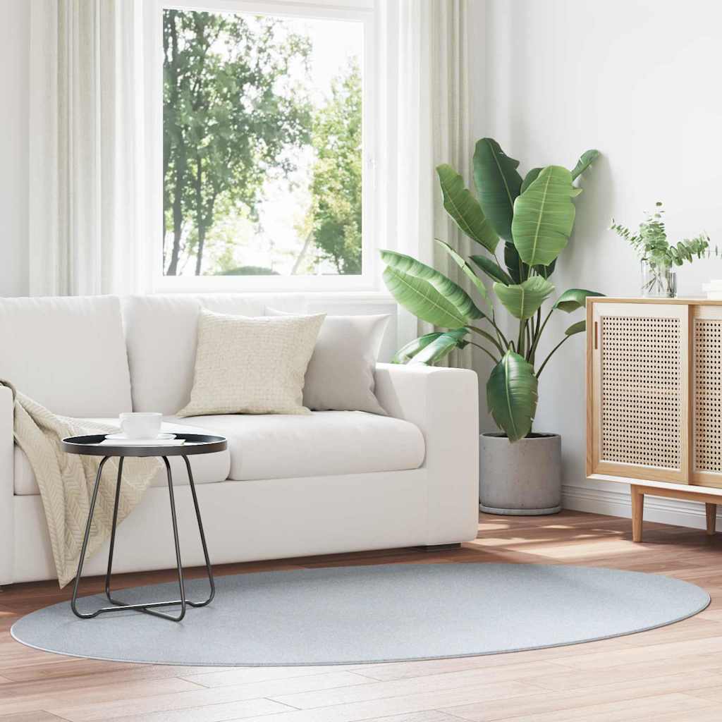 Levně vidaXL Kusové koberce Oválný HUARTE Šedá 140 x 200 cm 100% polyester